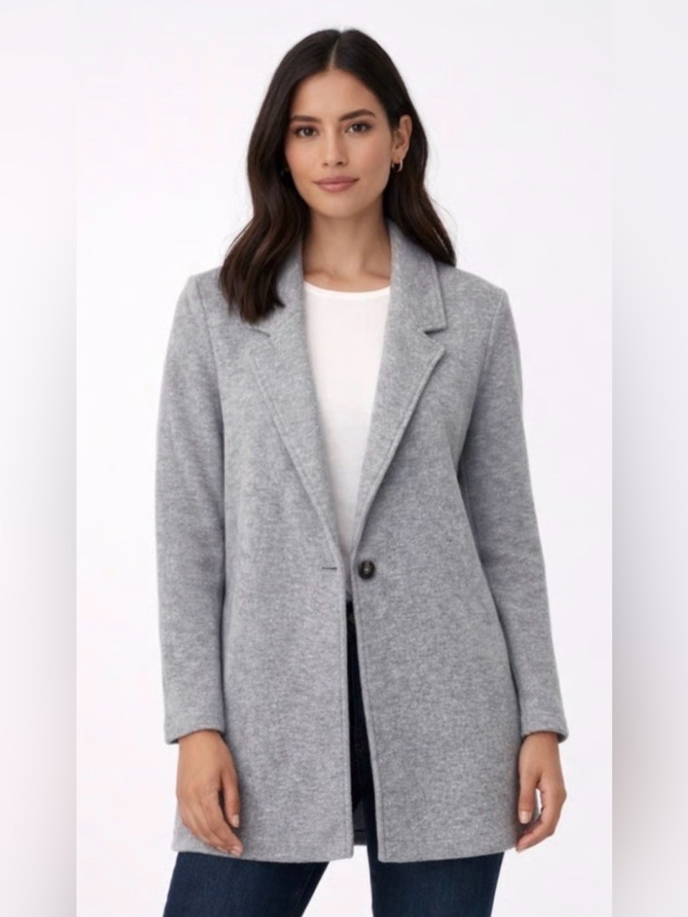 Rachel Zoe Heather Gray Single-Button Blazer Coat/Cardigan - Medium - C65-028